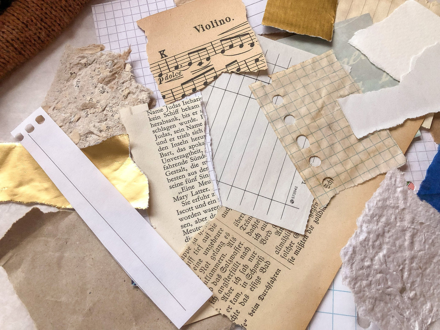 Paper scraps set, Papier Stücke, verschiedene Papiere, 25, samesjournal