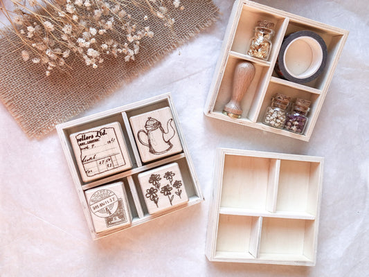 Petit coffret à timbres, boîte en bois, boîte à timbres en bois - samesjournal