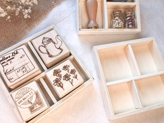 Petit coffret à timbres, boîte en bois, boîte à timbres en bois - samesjournal