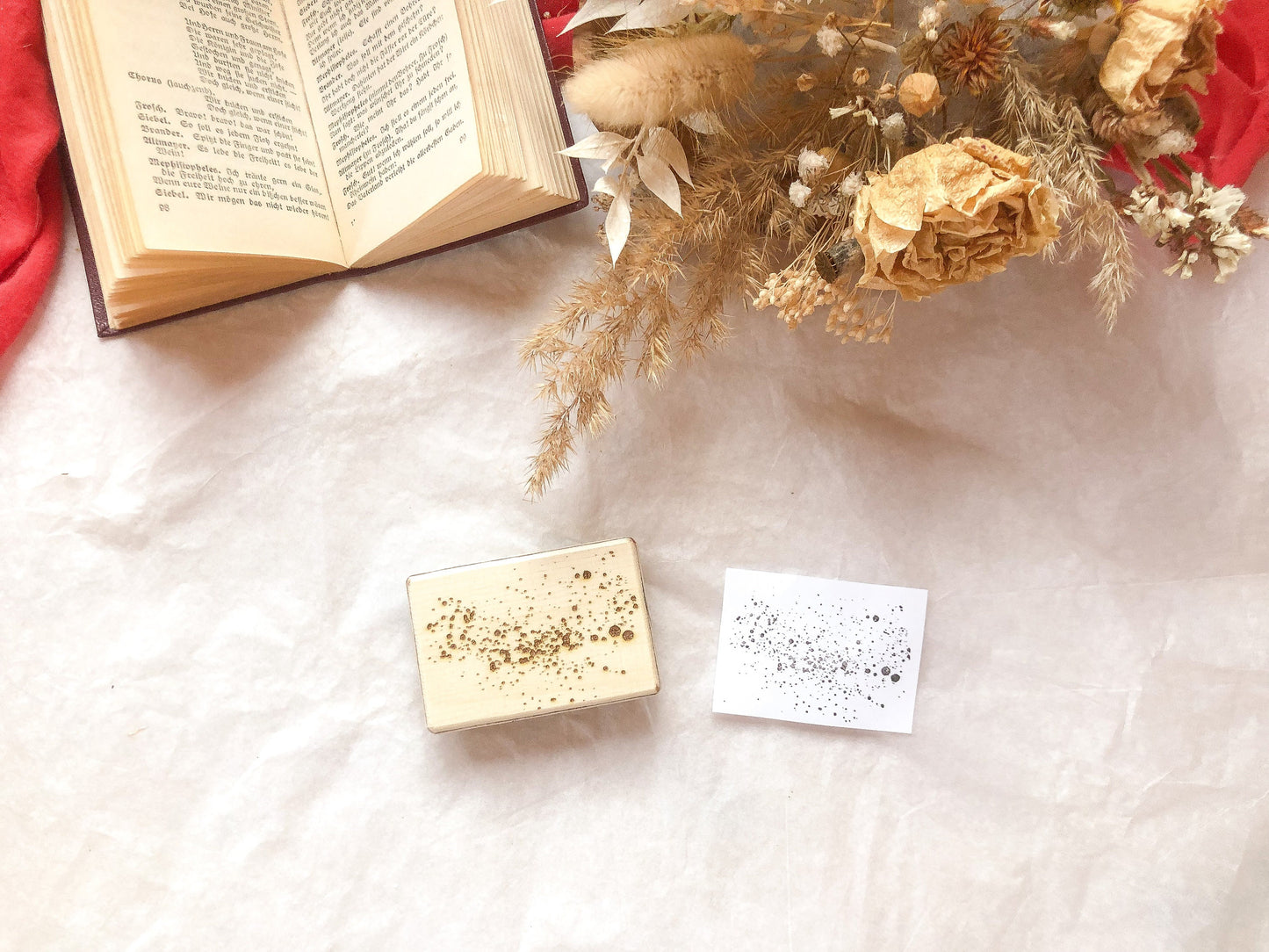 Holzstempel Sprenkel, Farbflecken, Spritzer, Stempel, Laserstempel, samesjournal