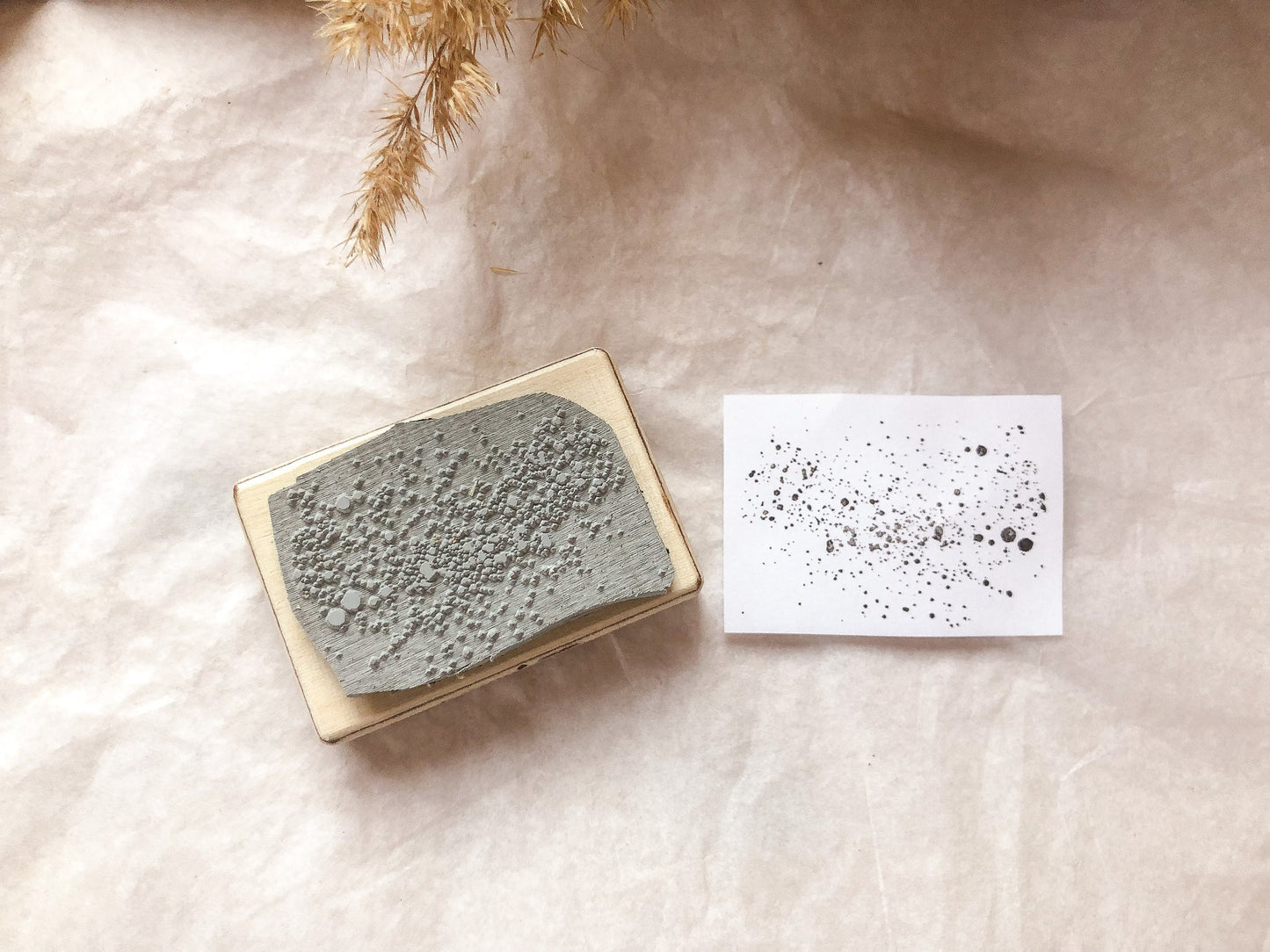Holzstempel Sprenkel, Farbflecken, Spritzer, Stempel, Laserstempel, samesjournal