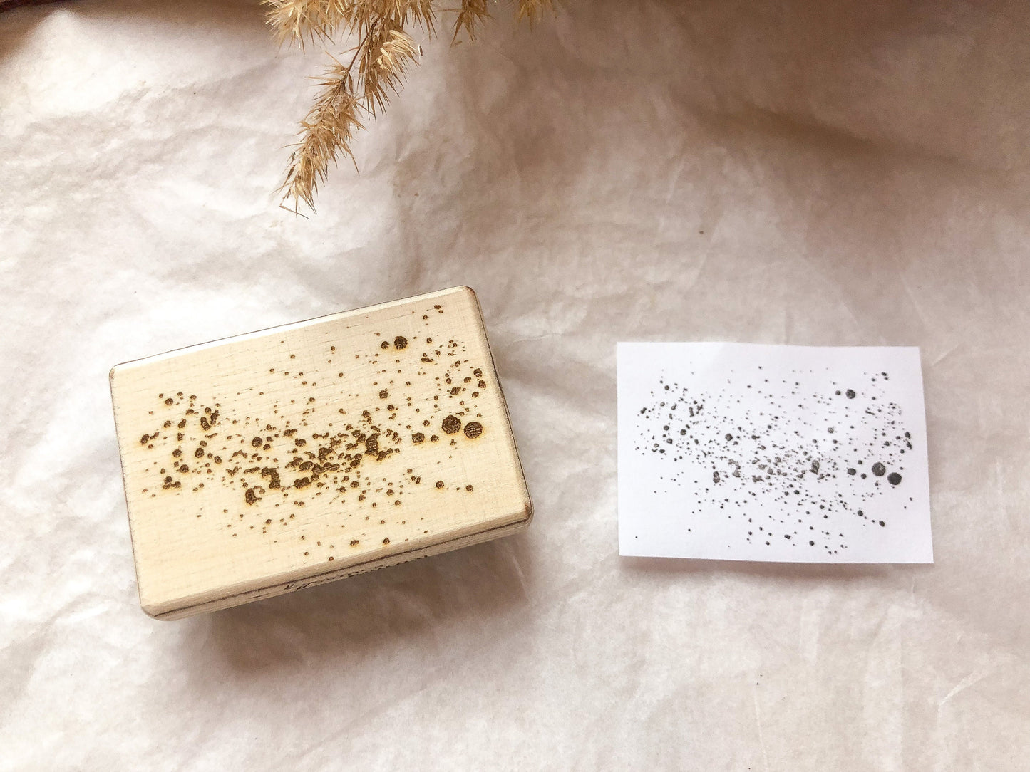 Holzstempel Sprenkel, Farbflecken, Spritzer, Stempel, Laserstempel, samesjournal
