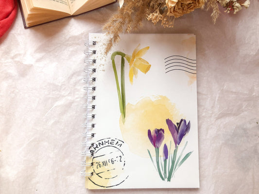 Carnet, printemps, fleurs, 25/50 pages, bloc-notes, livre, samesjournal