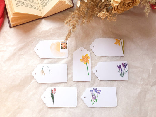 Spring tags, gift tags, tags for gifts, washi samples, tags, samesjournal