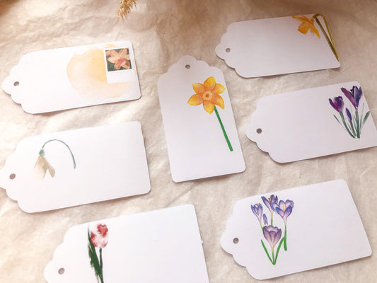 Spring tags, gift tags, tags for gifts, washi samples, tags, samesjournal