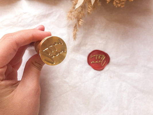 Sealing stamp happy mail, letter, wax stamp, sealing wax, wax seal -samesjournal