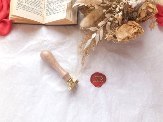 Sealing stamp happy mail, letter, wax stamp, sealing wax, wax seal -samesjournal
