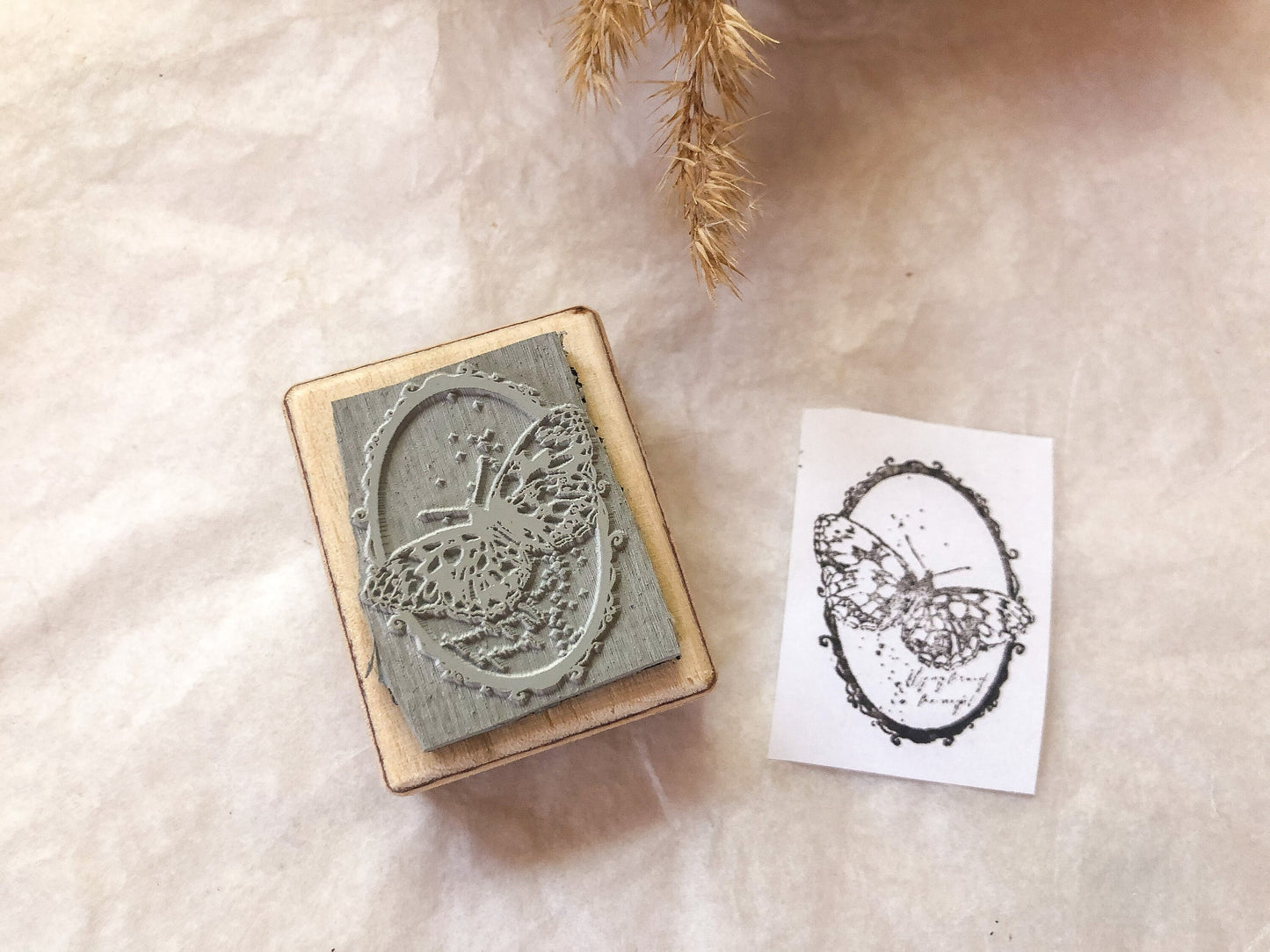 Holzstempel Schmetterling, Rahmen, Stempel, Laserstempel, samesjournal