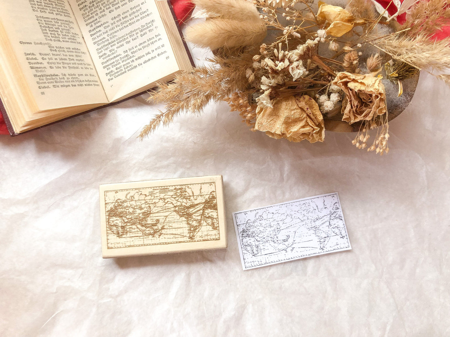 Holzstempel Karte, Stempel, Laserstempel, vintage, travel, samesjournal