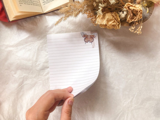 Notepad, butterflies, 10 pages, notepads, notes, samesjournal