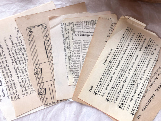 Pages de livre vintage, 10 pièces, samesjournal