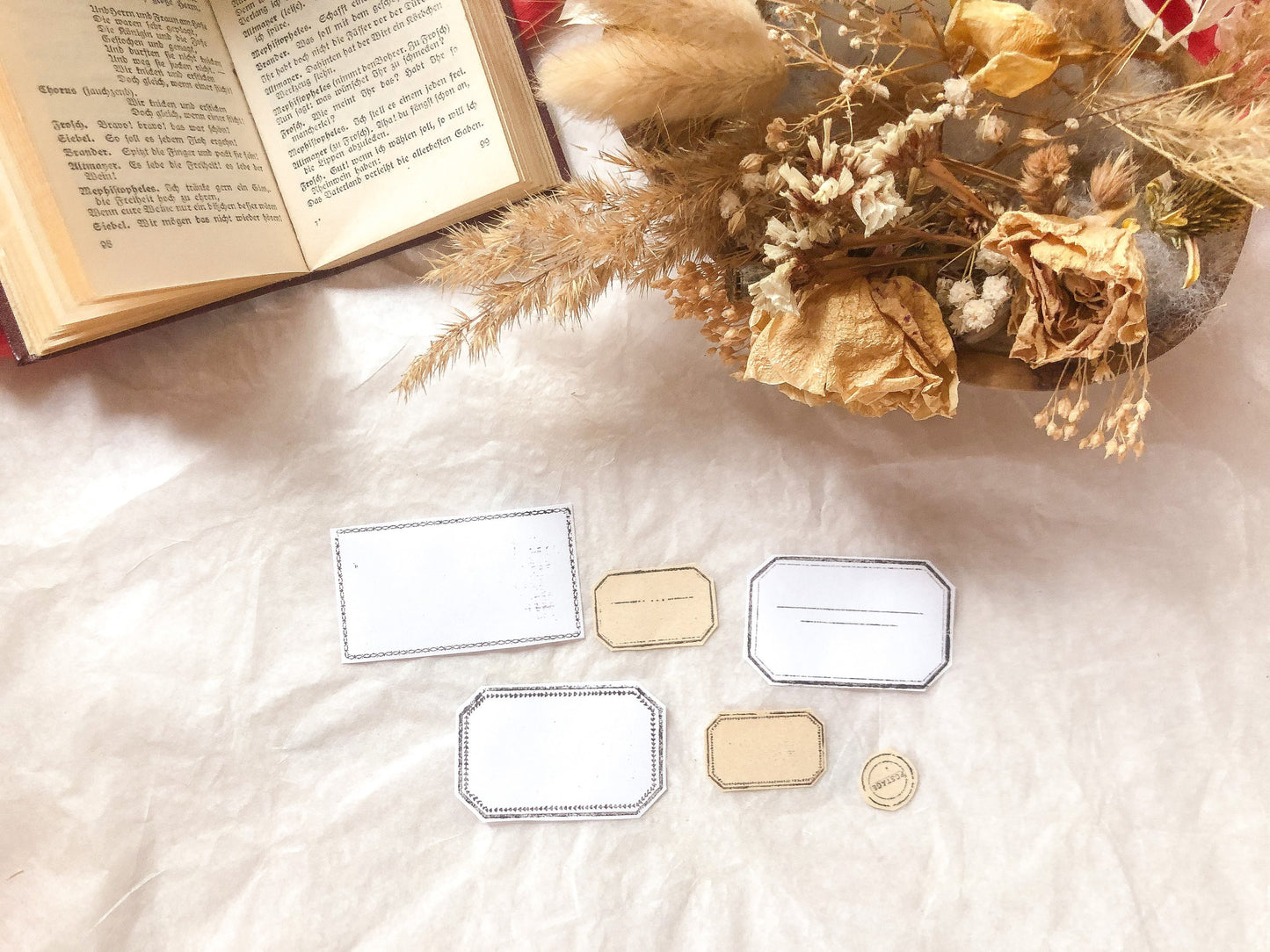 Stempel Samples, Holzstempel, gestempelt, Label, samesjournal