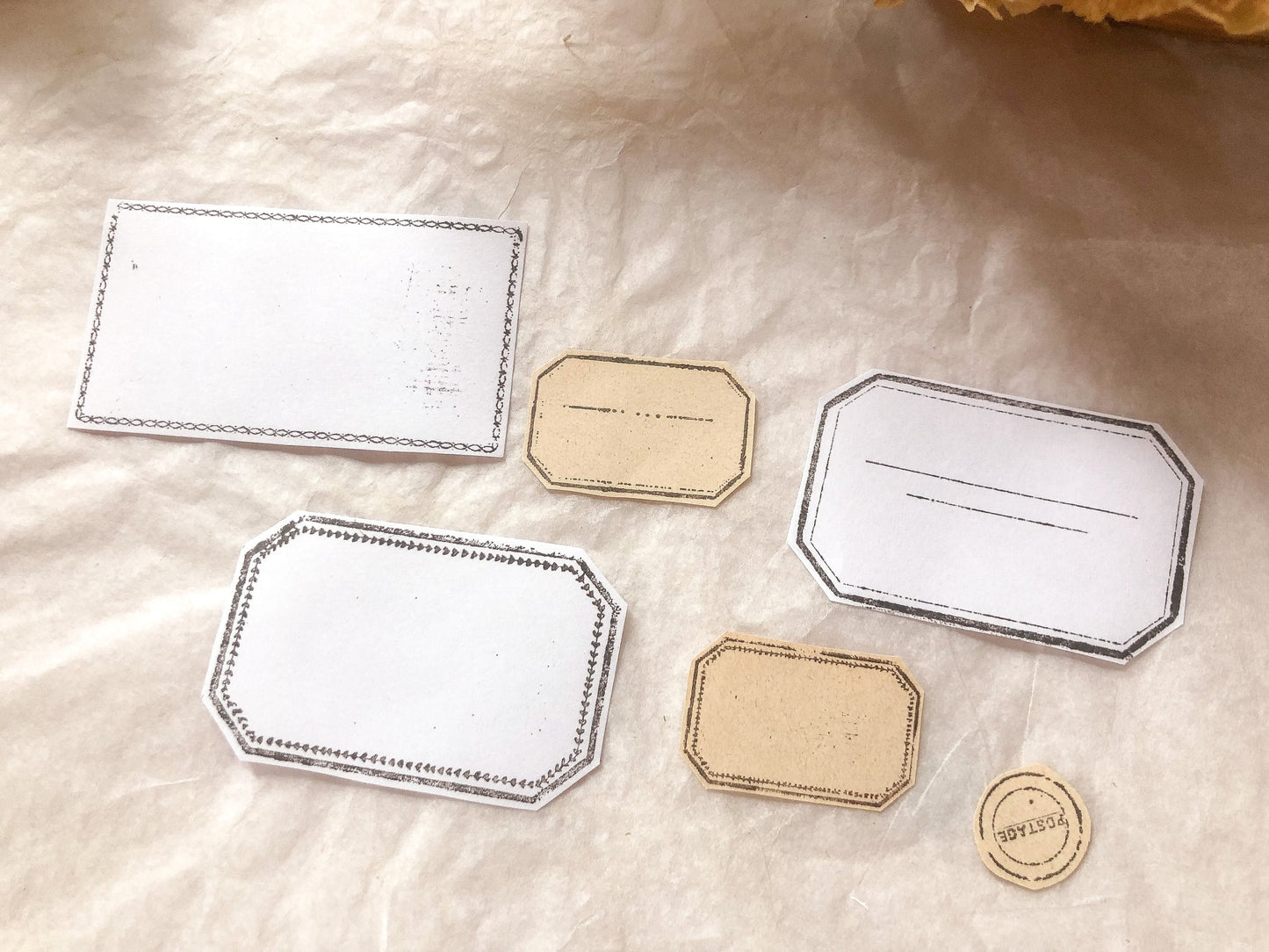 Stempel Samples, Holzstempel, gestempelt, Label, samesjournal