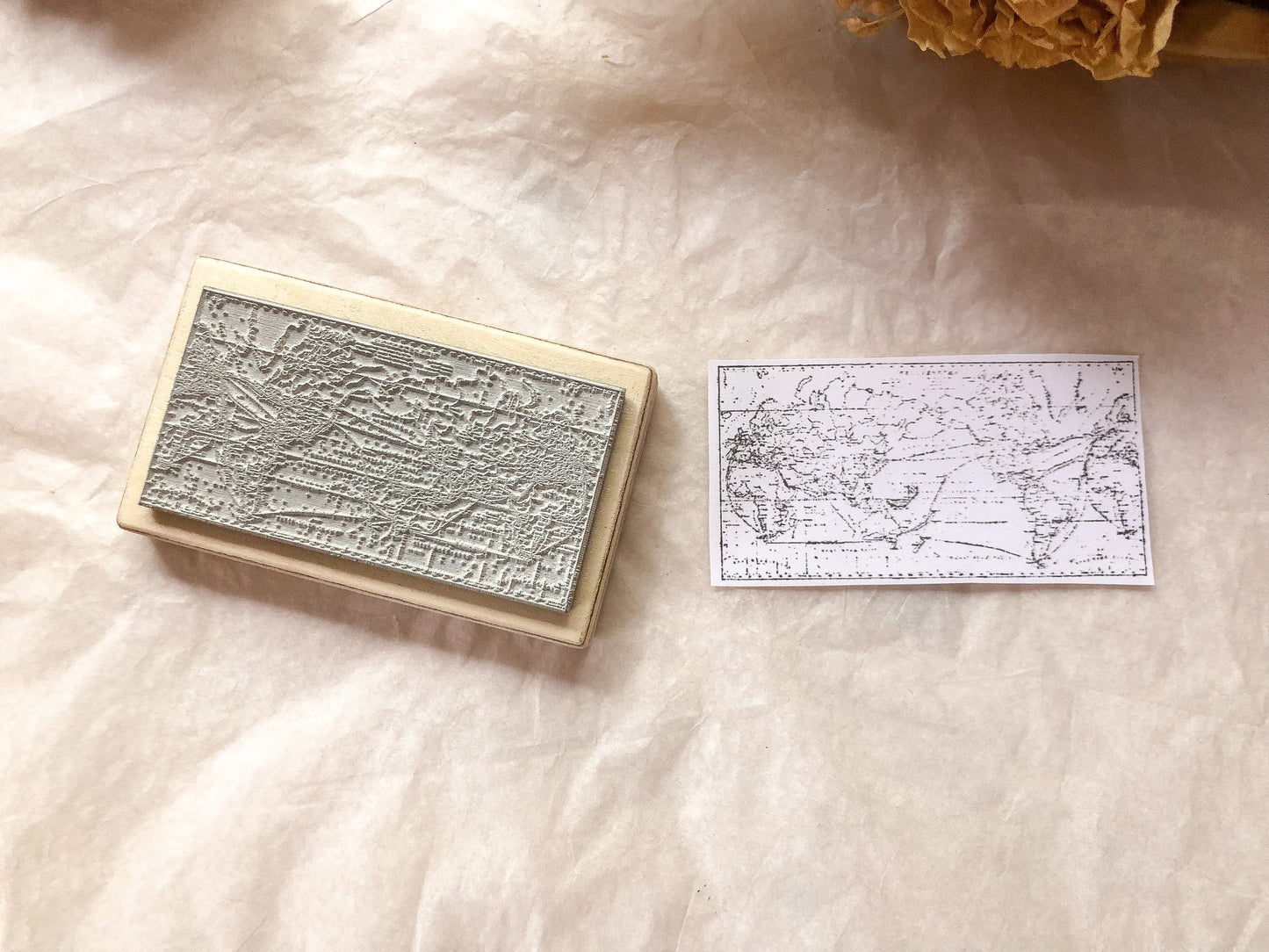 Holzstempel Karte, Stempel, Laserstempel, vintage, travel, samesjournal