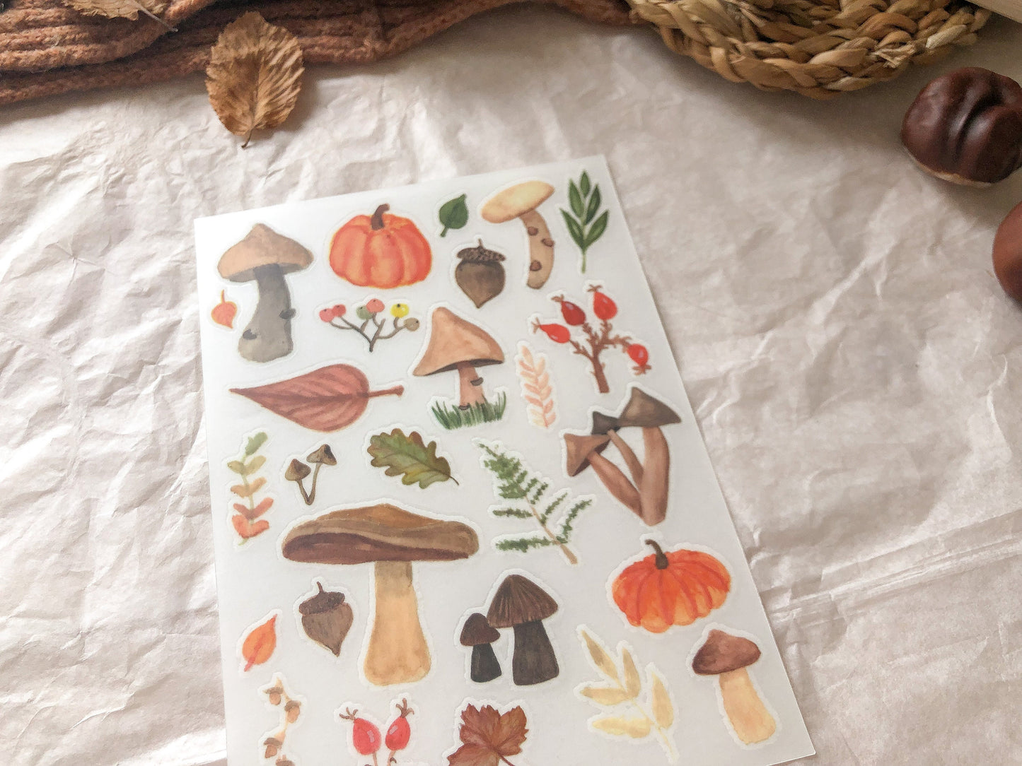 Print-on Sticker, Herbst, Rub-On, Stickersheet, Aufkleber, Sticker - samesjournal