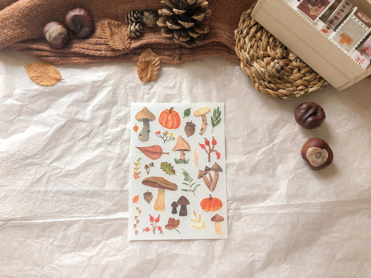 Print-on Sticker, Herbst, Rub-On, Stickersheet, Aufkleber, Sticker - samesjournal