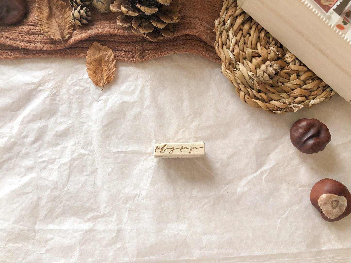 Holzstempel falling for you, Herbst, Stempel, Laserstempel, samesjournal