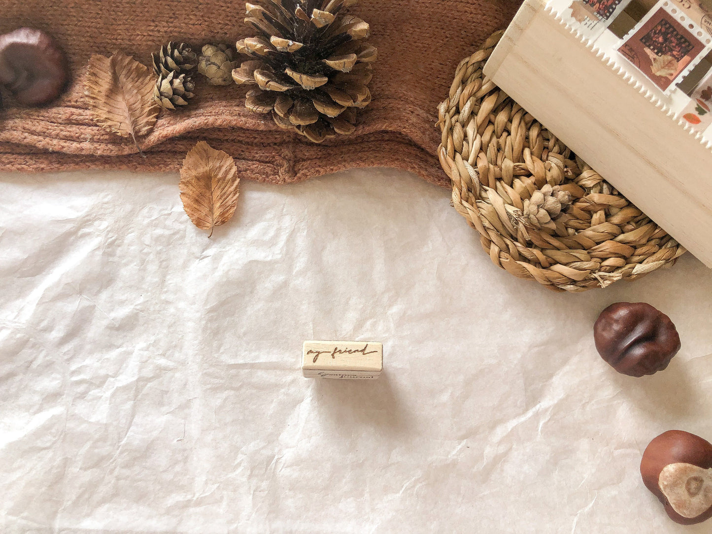 Holzstempel my friend, Herbst, Stempel, Laserstempel, samesjournal