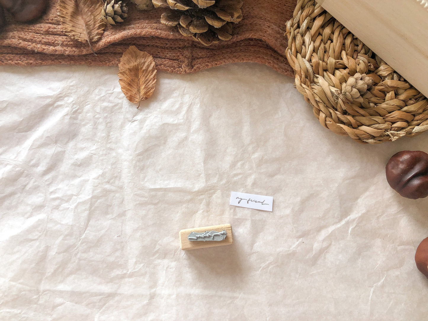 Holzstempel my friend, Herbst, Stempel, Laserstempel, samesjournal