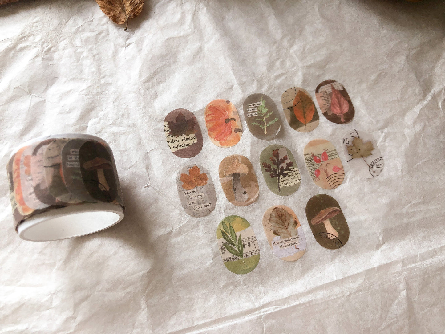 Overlap Washi Tape, Klebeband, Washis, Briefmarken Washi, Sticker, Pilze - samesjournal