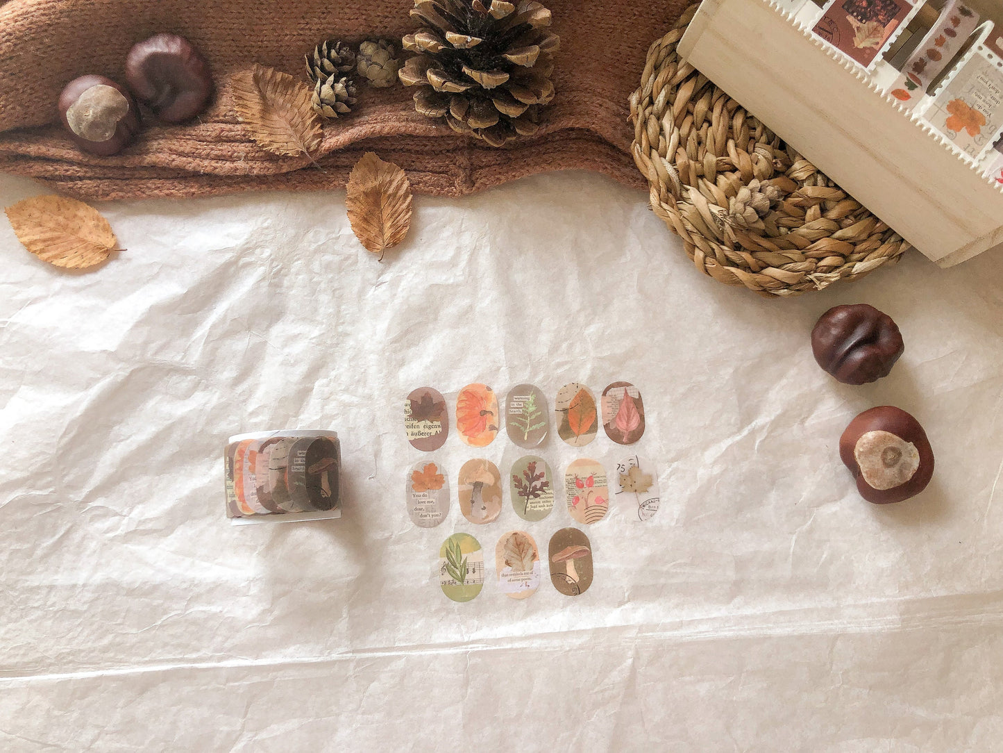 Overlap Washi Tape, Klebeband, Washis, Briefmarken Washi, Sticker, Pilze - samesjournal