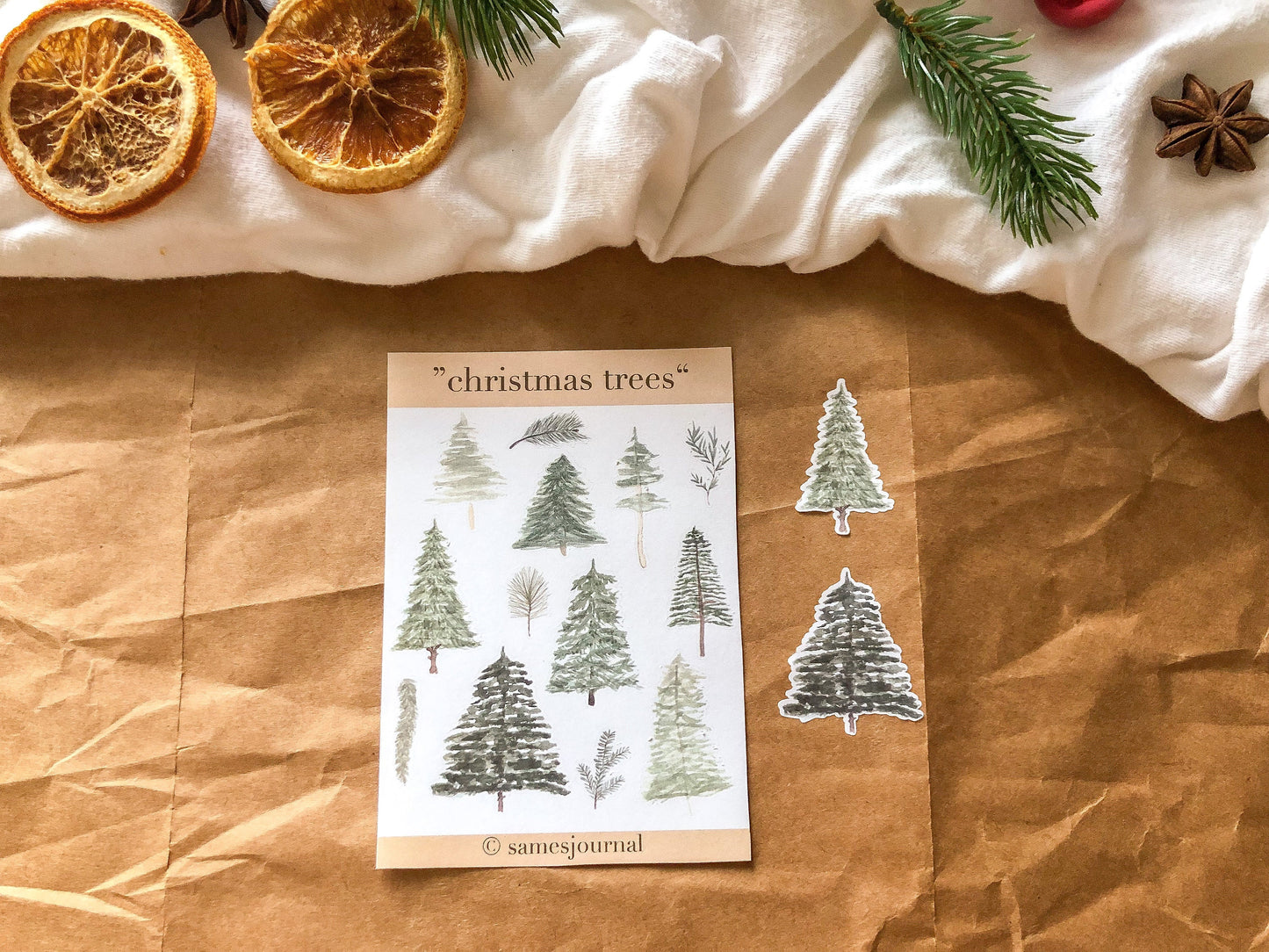 Weihnachtsbäume Sticker, Aufkleber, Winter -samesjournal