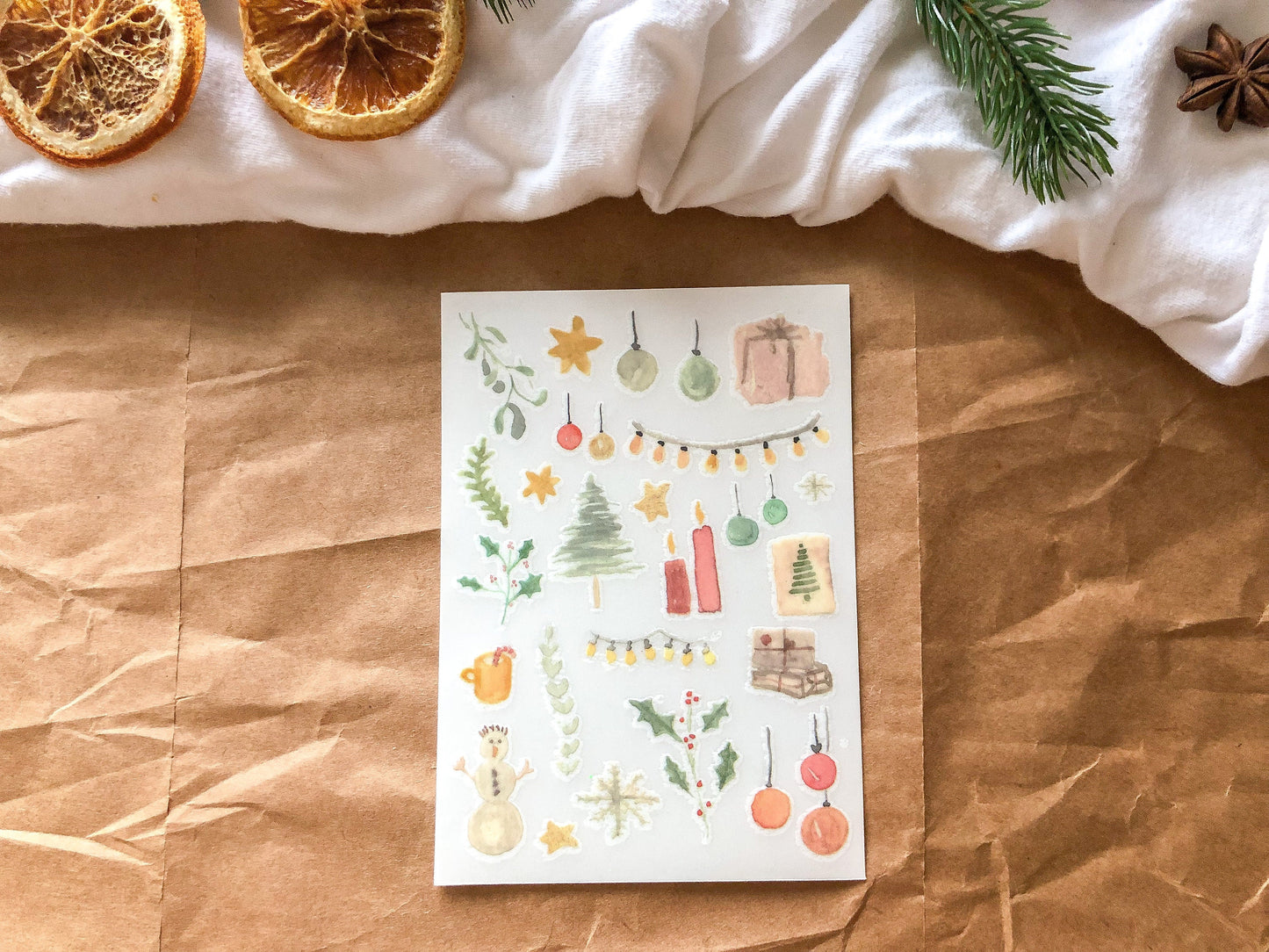 Print-on Sticker, Weihnachten, Rub-On, Stickersheet, Aufkleber, Sticker, Winter - samesjournal