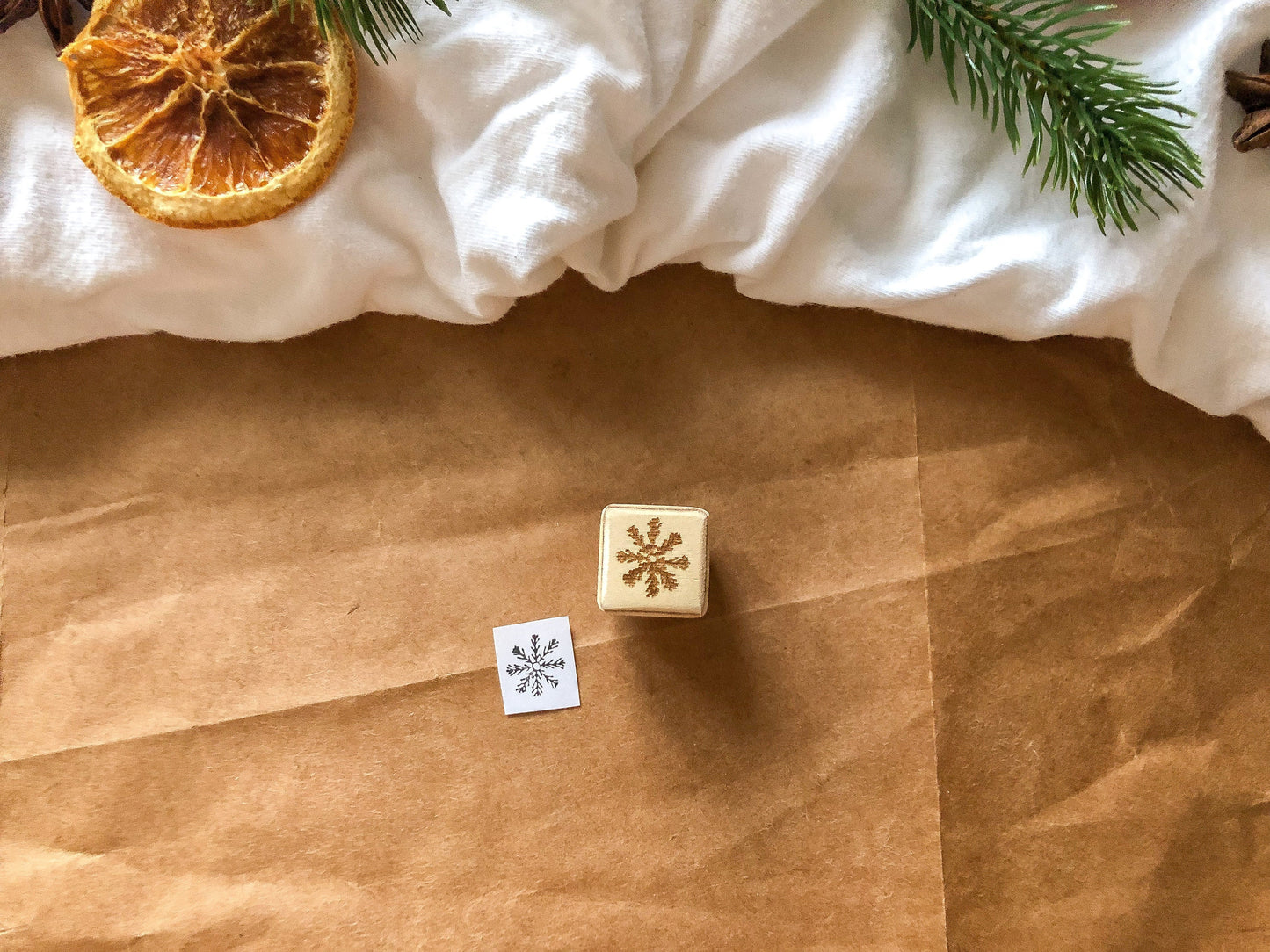 Wooden stamp snowflake, Christmas, winter, stamp, laser stamp, samesjournal