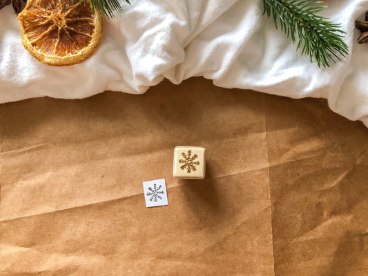 Wooden stamp snowflake, Christmas, winter, stamp, laser stamp, samesjournal