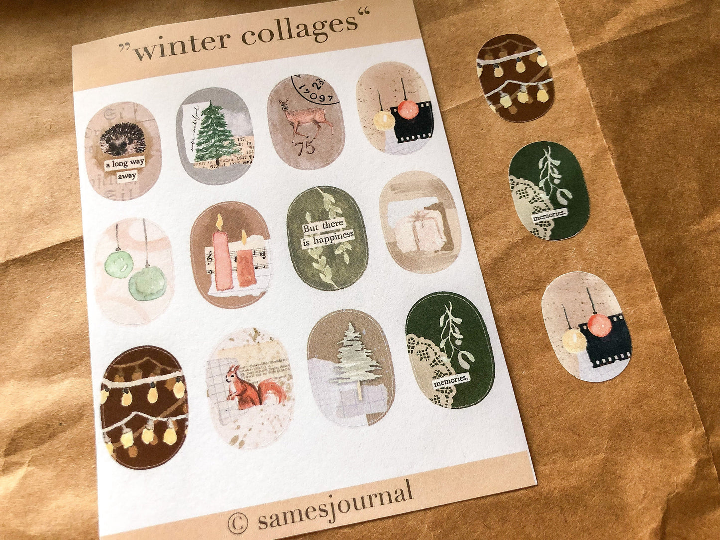 Weihnachtliche Collagen 2 Sticker, Aufkleber, Winter -samesjournal
