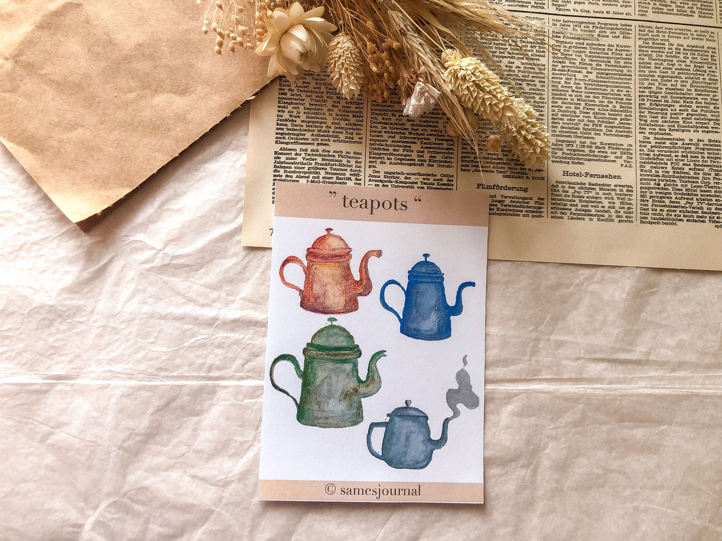Teekannen Sticker, Kaffee, vintage Aufkleber -samesjournal