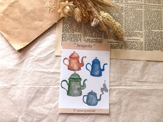 Autocollants théière, café, autocollants vintage - samesjournal