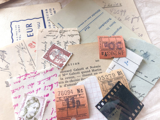 Lot de chutes vintage, 15 pièces, paquet de papier, samesjournal