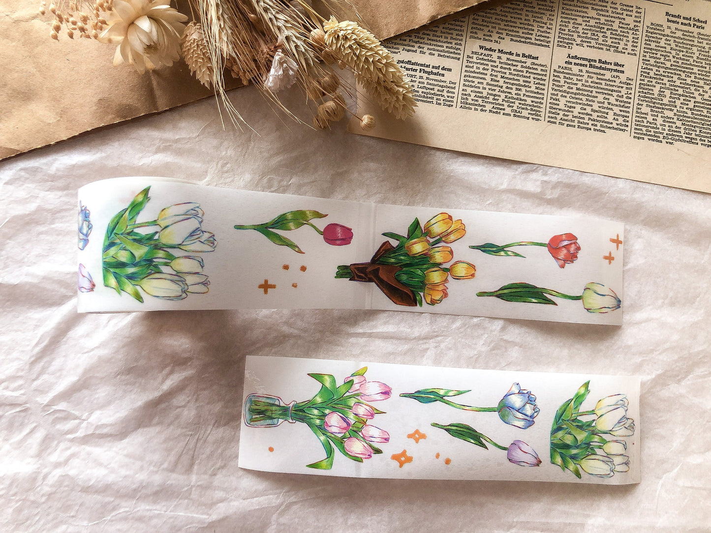 Tulpen PET Tape, Klebeband, Washis, Papier Washi, durchsichtig - samesjournal