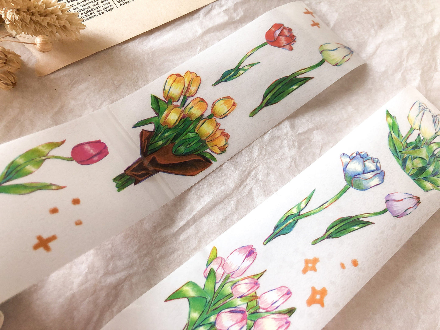 Tulpen PET Tape, Klebeband, Washis, Papier Washi, durchsichtig - samesjournal