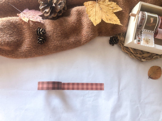 Washi Tape Autumn, Adhesive Tape, Brown, Checkered, Washis, Paper Washi, - samesjournal