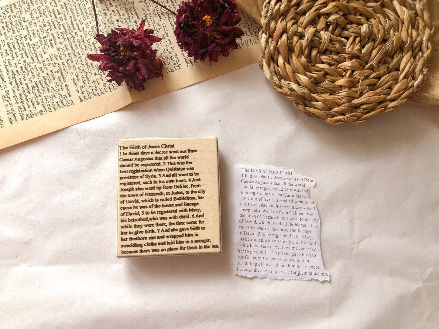 Holzstempel "Weihnachtsgeschichte", Winter, Stempel, Laserstempel, samesjournal