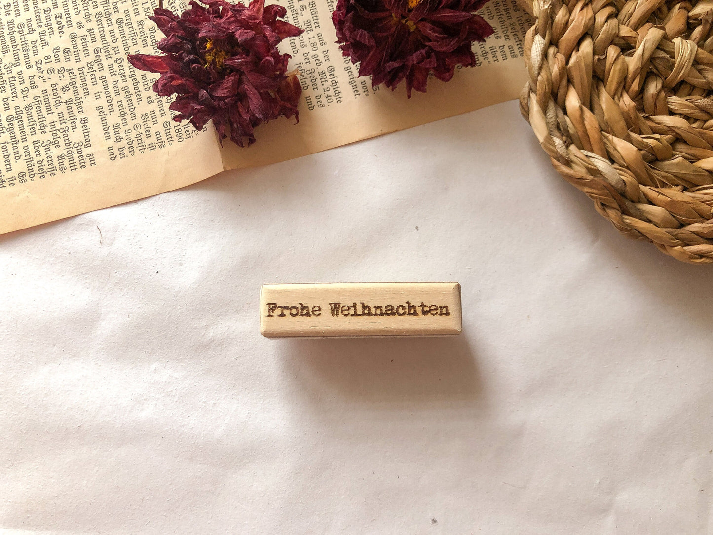 II Holzstempel Frohe Weihnachten, Winter, Stempel, Laserstempel, samesjournal