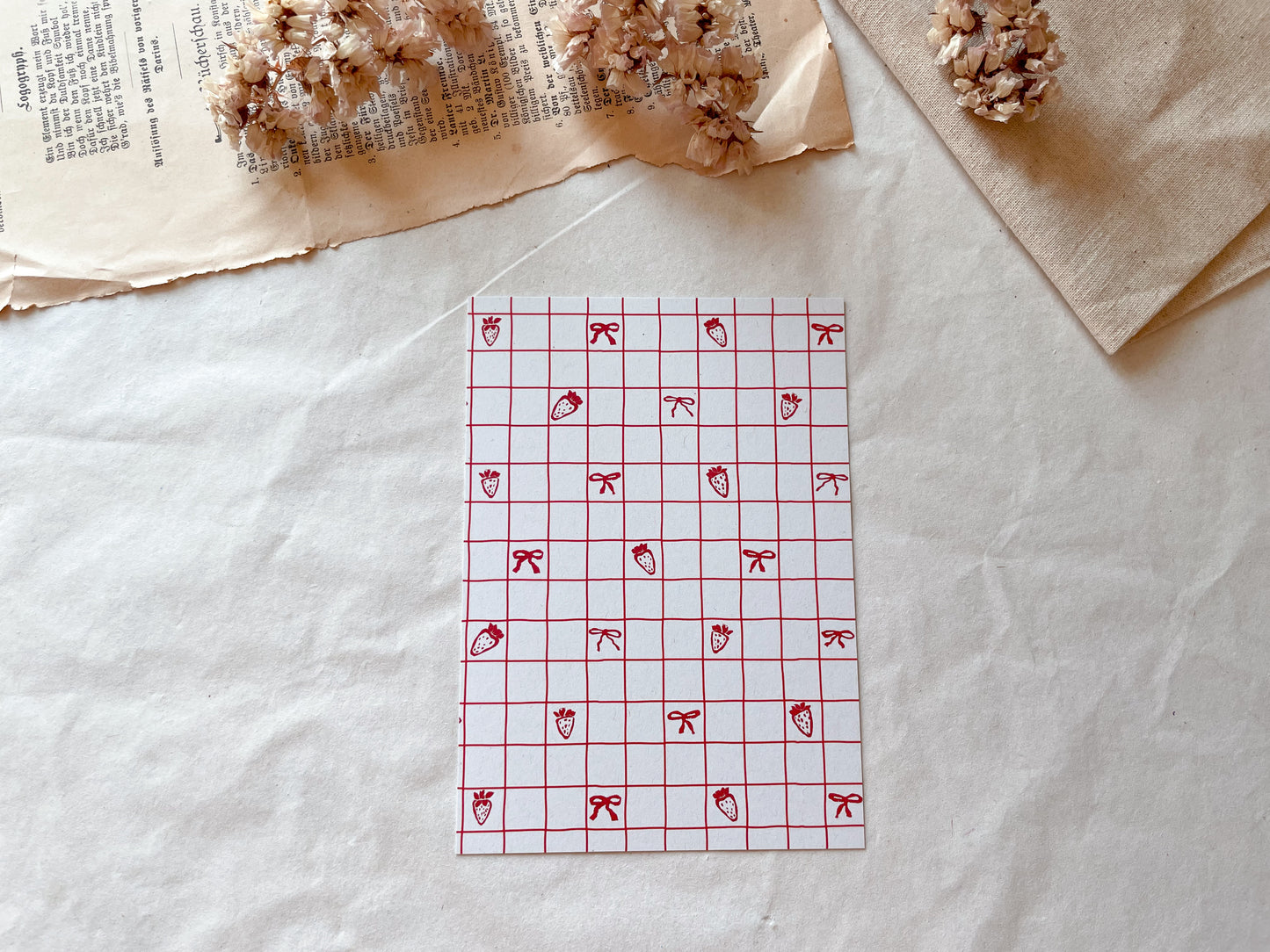 Postkarte Erdbeeren
