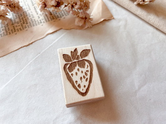Holzstempel Erdbeere