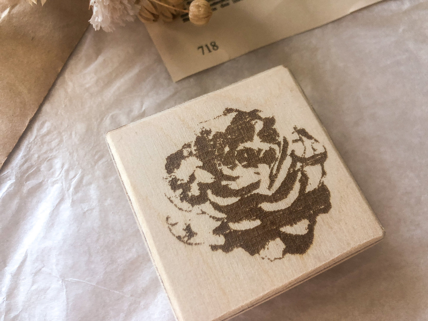 Holzstempel Rose