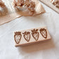 Holzstempel vier Erdbeeren