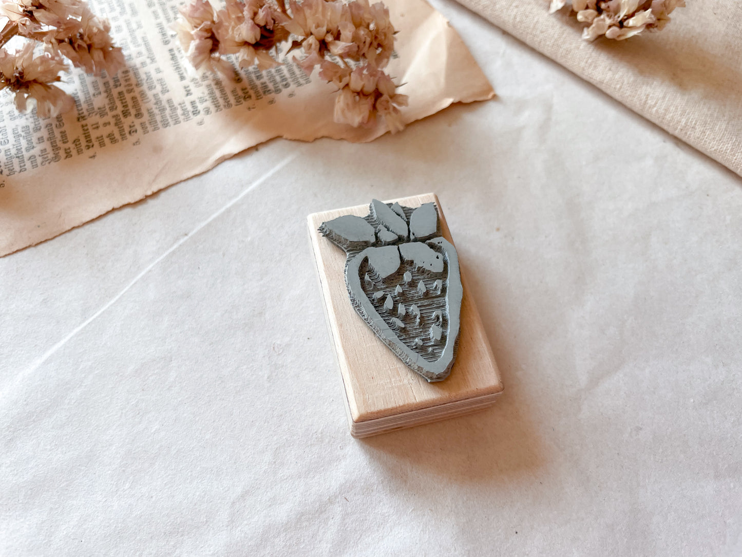 Holzstempel Erdbeere