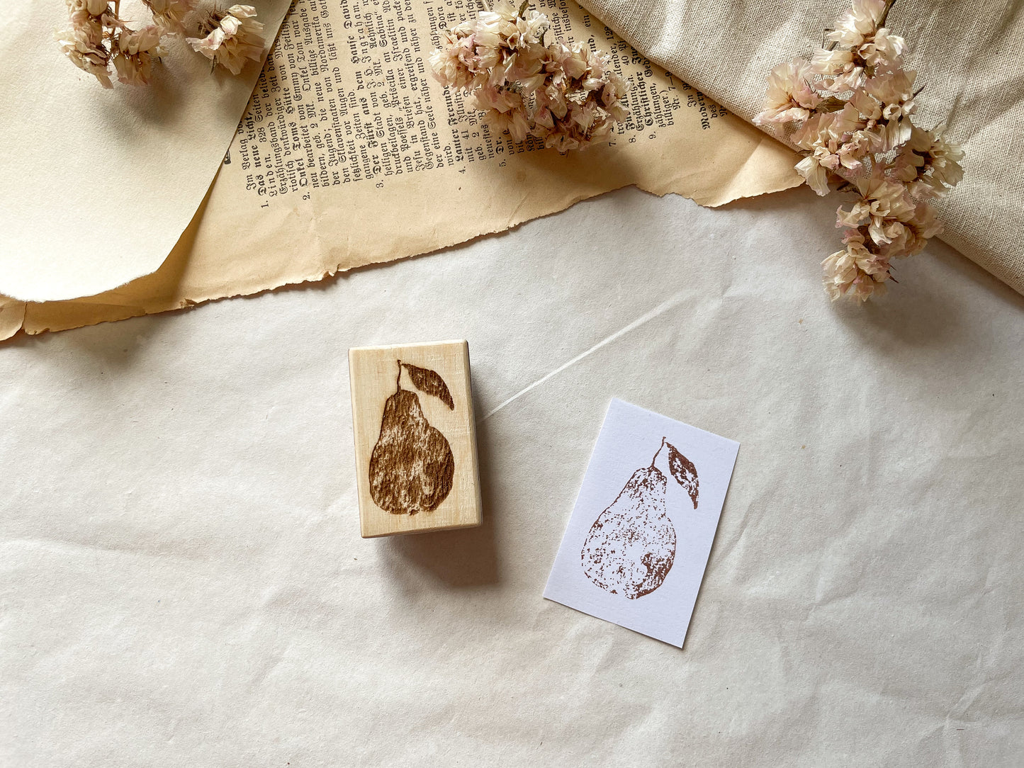 Holzstempel Birne