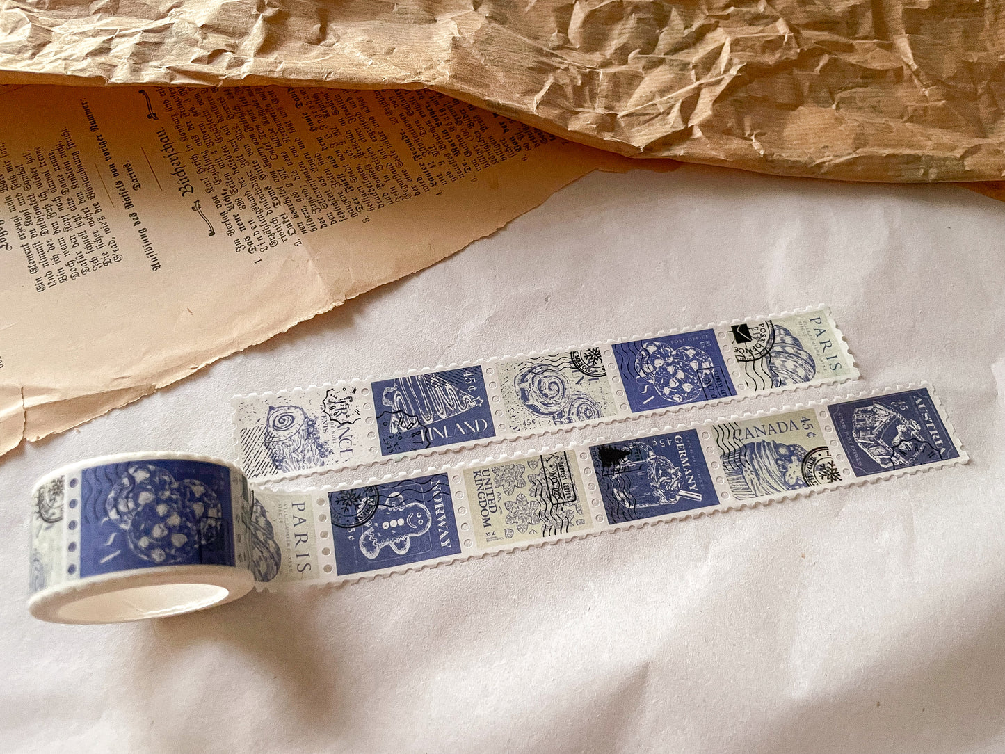 Stamp Washi Tape Winter blau