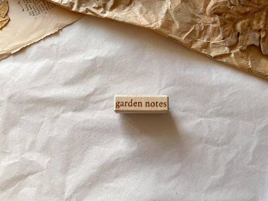 Holzstempel "garden notes"
