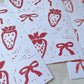 Linoldruck Erdbeeren