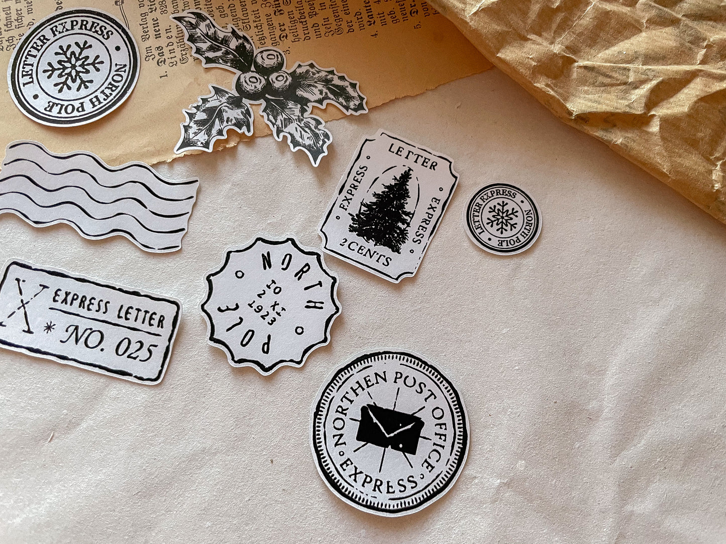 Winter Labels Sticker, Aufkleber, die-cut