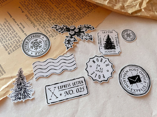 Winter Labels Sticker, Aufkleber, die-cut