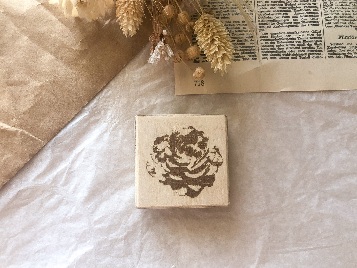 Holzstempel Rose